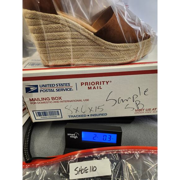 NINEWEST Adell Espadrille Wedge Sandal Women 9.5 Brown Faux Leather Boho Neutral - Picture 12 of 12